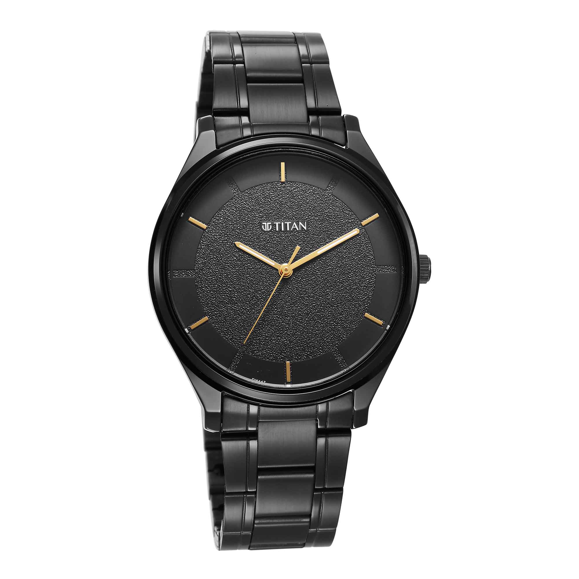 Titan Men's Watch, Black Dial Stainless Steel Strap Watch for Men, 1802NM01 - view 2