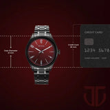 Titan Wrist Wit Men's Watch Analog Brown Dial with Black Stainless Steel Band, 1802NM02