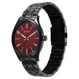 Titan Wrist Wit Men's Watch Analog Brown Dial with Black Stainless Steel Band, 1802NM02