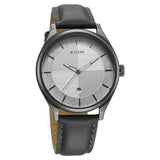 Titan Neo Economy Men's Watch Analog Silver Dial with Black Leather Strap, 1802QL01