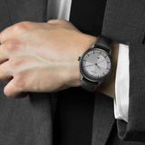 Titan Neo Economy Men's Watch Analog Silver Dial with Black Leather Strap, 1802QL01