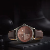 Titan Neo Economy Men's Watch Analog Brown Dial with Brown Leather Strap, 1802QL02