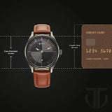 Titan Neo Economy Men's Watch Analog Black Dial with Brown Leather Strap, 1802QL03