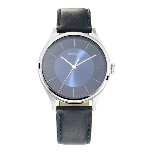 Titan, Men, Analog, Watch, Blue Dial, Leather Strap, 1802SL06