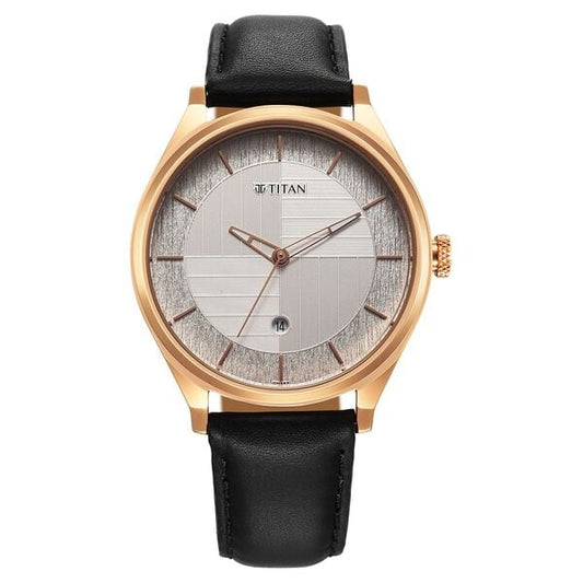 Titan, Men, Analog, Watch, Silver Dial, Leather Strap, 1802WL02