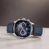 Titan Octane Men's Multifunction Watch Analog Blue Dial With Blue Leather Strap, 1805KL01