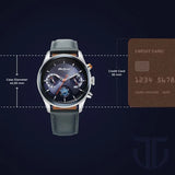 Titan Octane Men's Multifunction Watch Analog Blue Dial With Blue Leather Strap, 1805KL01