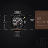 Titan Octane Men's Multifunction Watch Analog Black Dial With Black Leather Strap, 1805KL02