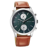 Titan Wrist Wit Men's Watch Analog Grey Dial with Bronw Leather Strap, 1805SL11