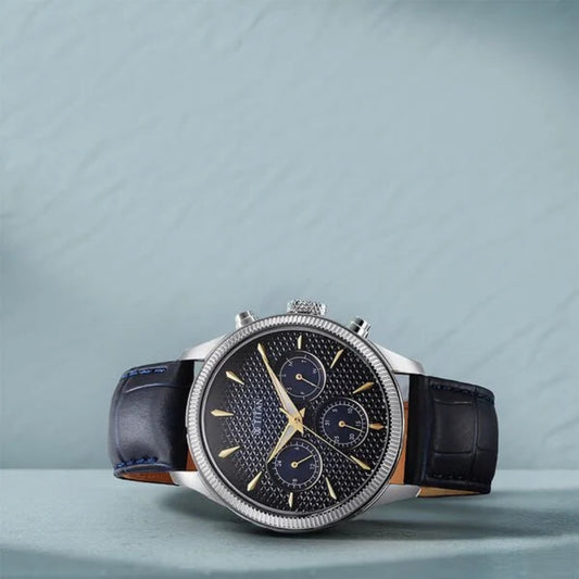 Titan, Men's, Analog Watch, Blue Dial, with Leather Band, TI-1805SL13