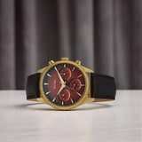 Titan Regalia Men's Watch Analog Meroon Dial with Black Leather Strap, 1805YL01