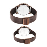 Titan Couple's Watch Analog Brown Dial With Brown Mesh Band, 1806QM01P