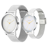 Titan, Unisex, Analog Watch, White Dial, with Stainless Steel Band, TI-1806SM01P