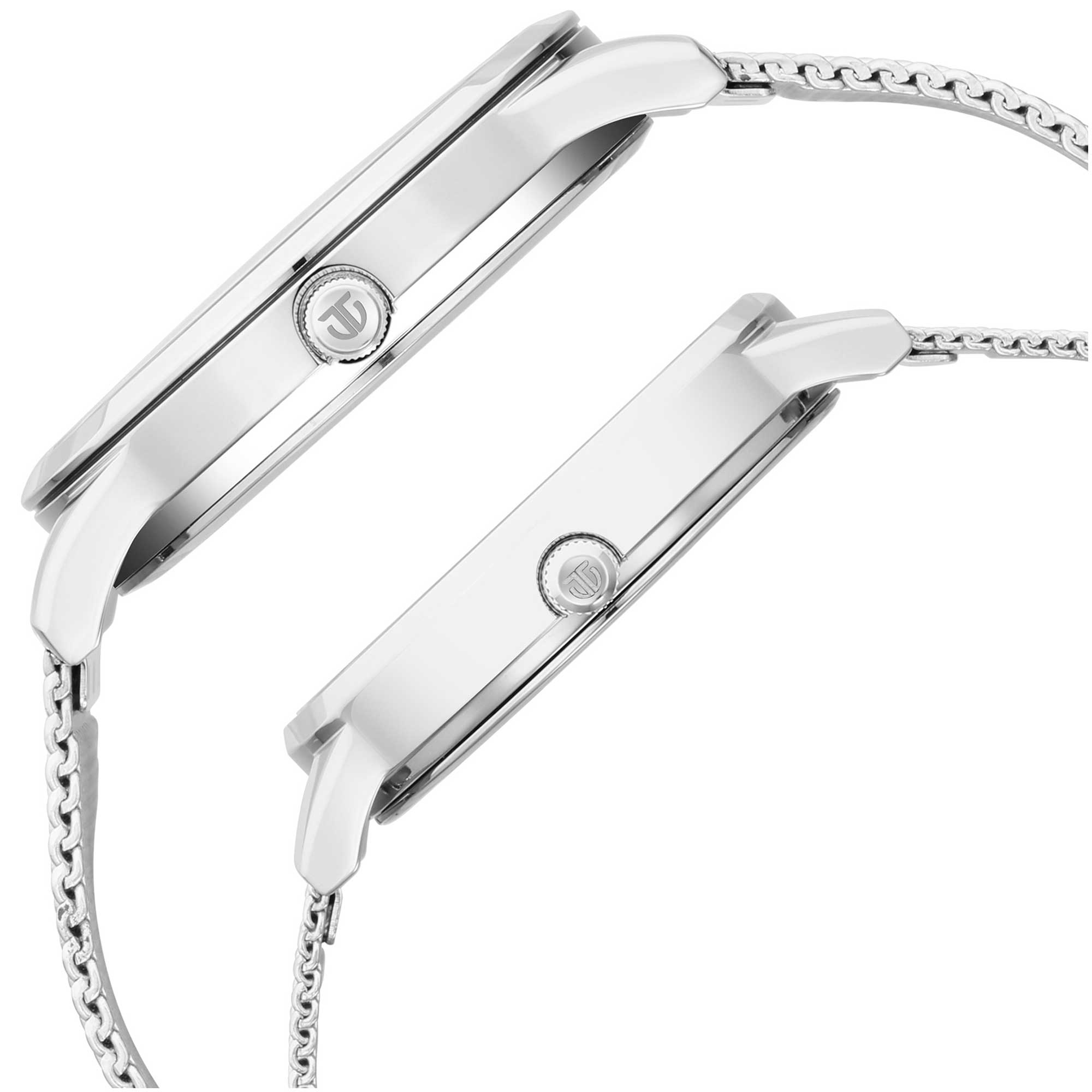 Titan, Unisex, Analog Watch, White Dial, with Stainless Steel Band, TI-1806SM01P