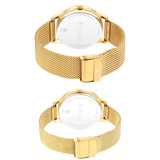Titan Bandhan Couple Watch Champagne Dial with Gold Mesh Band, 18062YM01P