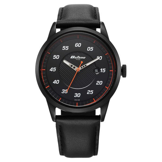 Titan, Men, Analog, Watch, Black Dial, Leather Strap, 1806NL05