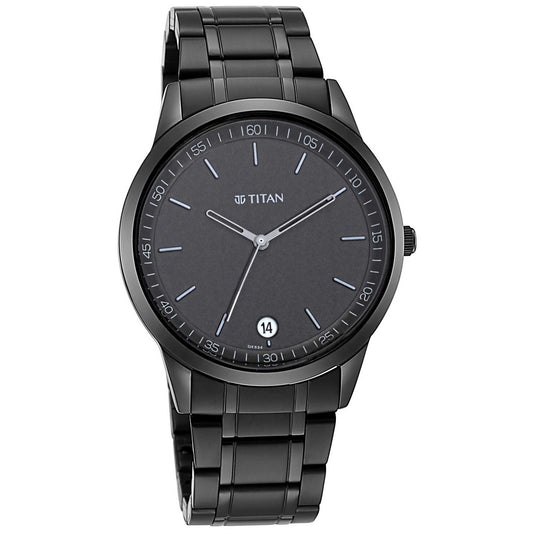 Titan, Men, Analog, Watch, Black Dial, Stainless steel Strap, 1806NM01