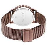 Titan Crescent Men's Watch Analog Brown Dial With Brown Stainless Steel Band,1806QM02