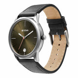 Titan Men's Watch Analog Green Dial With Leather Strap, 1806SL06