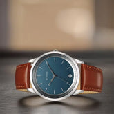 Titan Wrist Wit Men's Watch Analog Blue Dial with Brown Leather Strap, 1806SL12