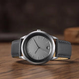 Titan Wrist Wit Men's Watch Analog Grey Dial with Grey Leather Strap, 1806SL13