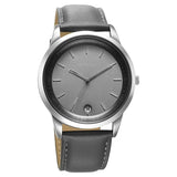 Titan Wrist Wit Men's Watch Analog Grey Dial with Grey Leather Strap, 1806SL13