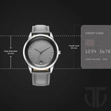 Titan Wrist Wit Men's Watch Analog Grey Dial with Grey Leather Strap, 1806SL13