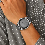 Titan Wrist Wit Men's Watch Analog Grey Dial with Grey Leather Strap, 1806SL13