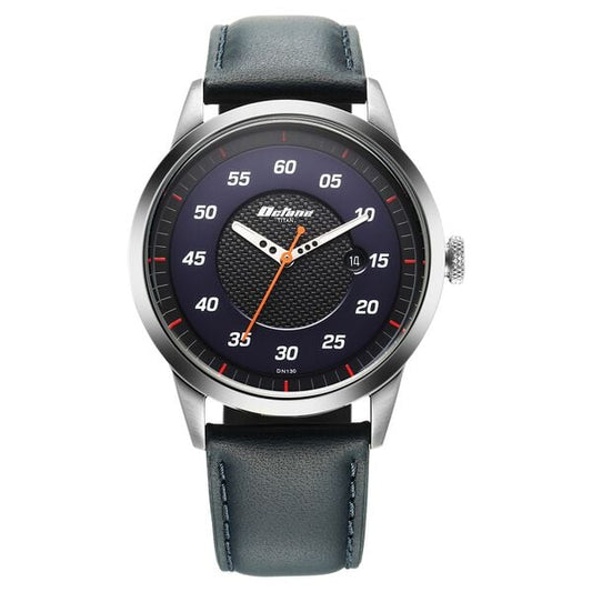 Titan, Men, Analog, Watch, Blue Dial, Leather Strap, 1806SL14