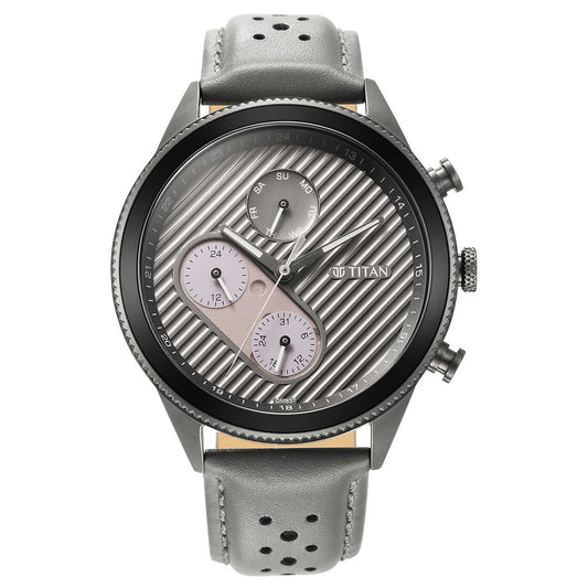 Titan, Men, Analog, Watch, Anthracite Dial, Leather Strap, 1814KL01