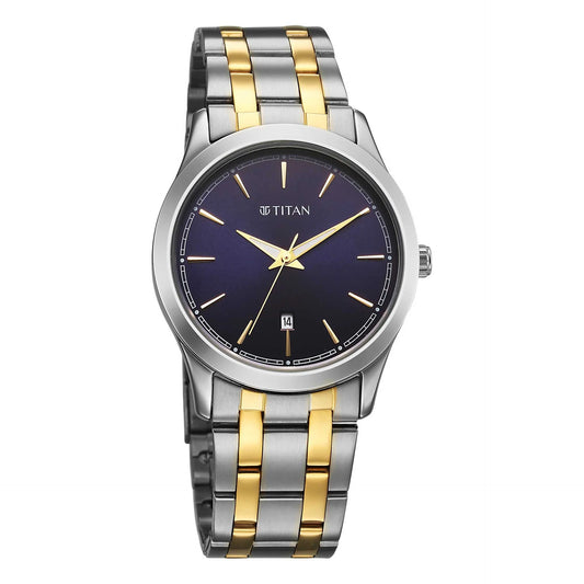 Titan, Men's, Analog Watch, Blue Dial, with Stainless Steel Band, TI-1823BM02