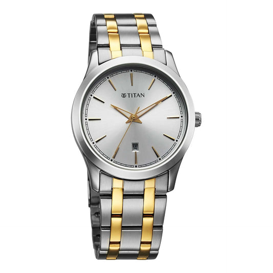 Titan, Men's, Analog Watch, Silver Dial, with Stainless Steel Band, TI-1823BM03