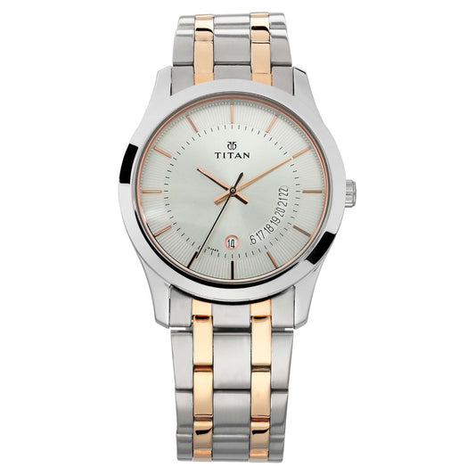 Titan, Men, Analog, Watch, Silver Dial, Stainless steel Strap, 1823KM01