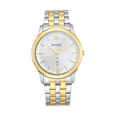 Titan Men's Watch Stainless Steel Analog with Day and Date, White Dial and Stainless Steel Strap, 1824BM02