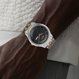 Titan Karishma Men's Watch Analog Black Dial with Two-Toned Stainless Steel Band, 1824KM02
