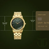 Titan Karishma Men's Watch Analog Green Dial with Gold Stainless Steel Band, 1824YM02