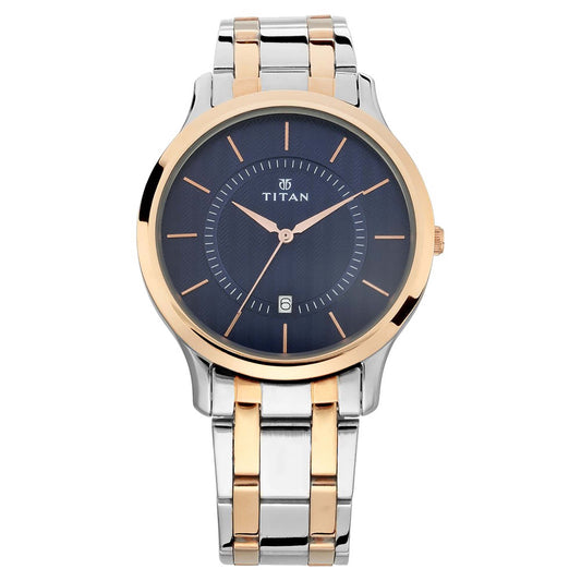 Titan, Men, Analog, Watch, Blue Dial, Stainless steel Strap, 1825KM01