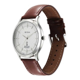 Titan Karishma Men's Watch Analog Silver Dial With Brown Leather Strap, 1825SL15