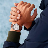 Titan Karishma Men's Watch Analog Silver Dial With Brown Leather Strap, 1825SL15