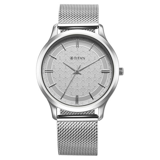 Titan, Men, Analog, Watch, Silver Dial, Stainless steel Strap, 1825SM09