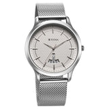 Titan Karishma Men's Watch Analog Silver Dial With Silver Stainless Steel Strap, 1825SM10
