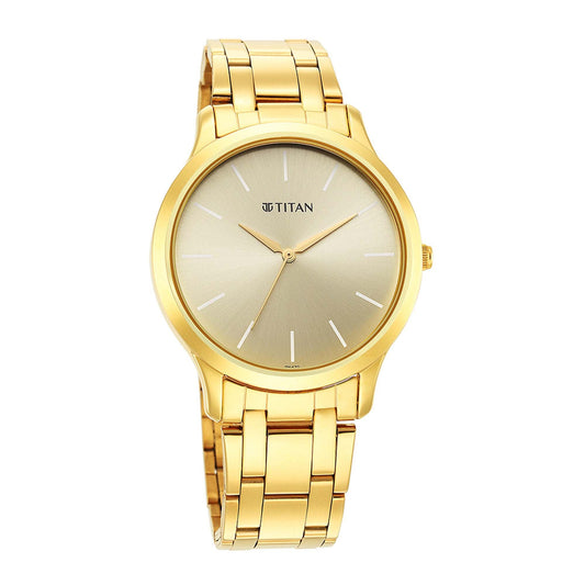 Titan, Men, Analog, Watch, Champagne Dial, Stainless steel Strap, 1825YM08