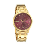 Titan Tet Men's Watch Analog Red Dial With Gold Stainless Steel Band, 1825YM10