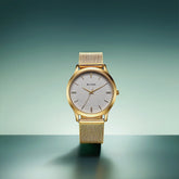 Titan Karishma Men's Watch Analog White Dial With Gold Mesh Band, 1825YM11