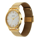 Titan Karishma Men's Watch Analog White Dial With Gold Mesh Band, 1825YM11