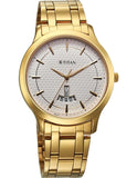 Titan Men's Watch Analog White Dial with Gold Stainless Steel Band, 1825YM14