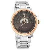 Titan Grandmaster Men's Watch Analog Brown Dial With Silver Stainless Steel Band, 1828KM02
