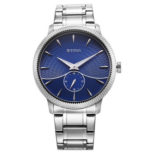 Titan, Men, Analog, Watch, Blue Dial, Stainless steel Strap, 1828SM02