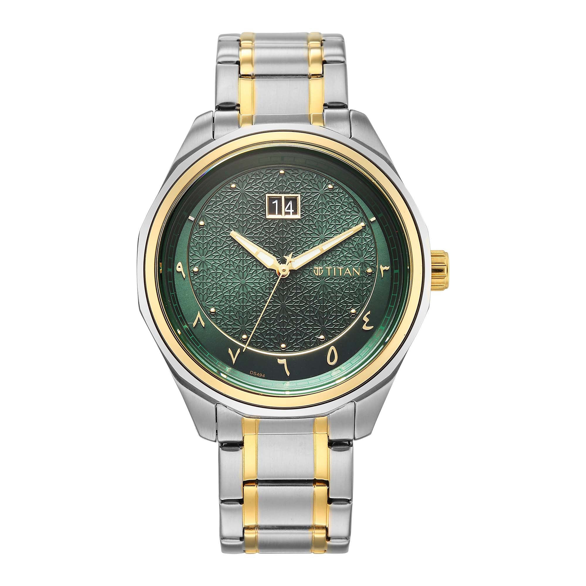 Titan, Men's, Analog Watch, Green Dial, with Stainless Steel Band, TI-1829BM03