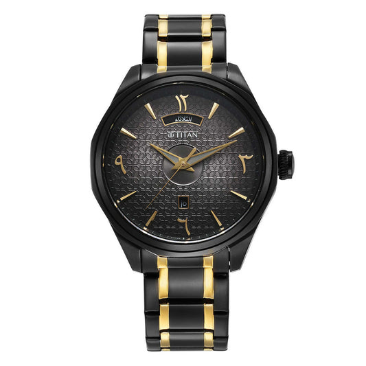 Titan, Men, Analog, Watch, Black Dial, Metal Strap, 1829KM03
